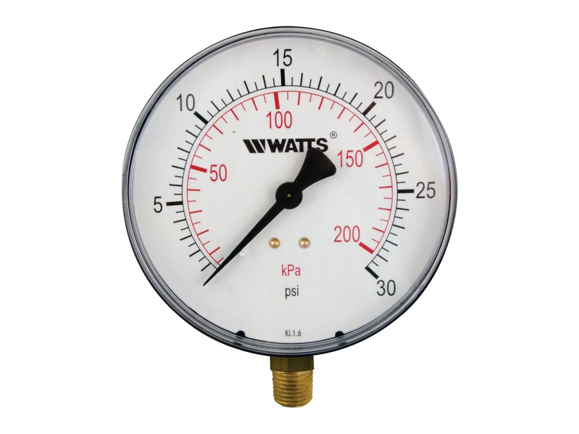 Watts 0121645, 1/4 LFDPG1-3 Pressure Gauge 0-30 PSI