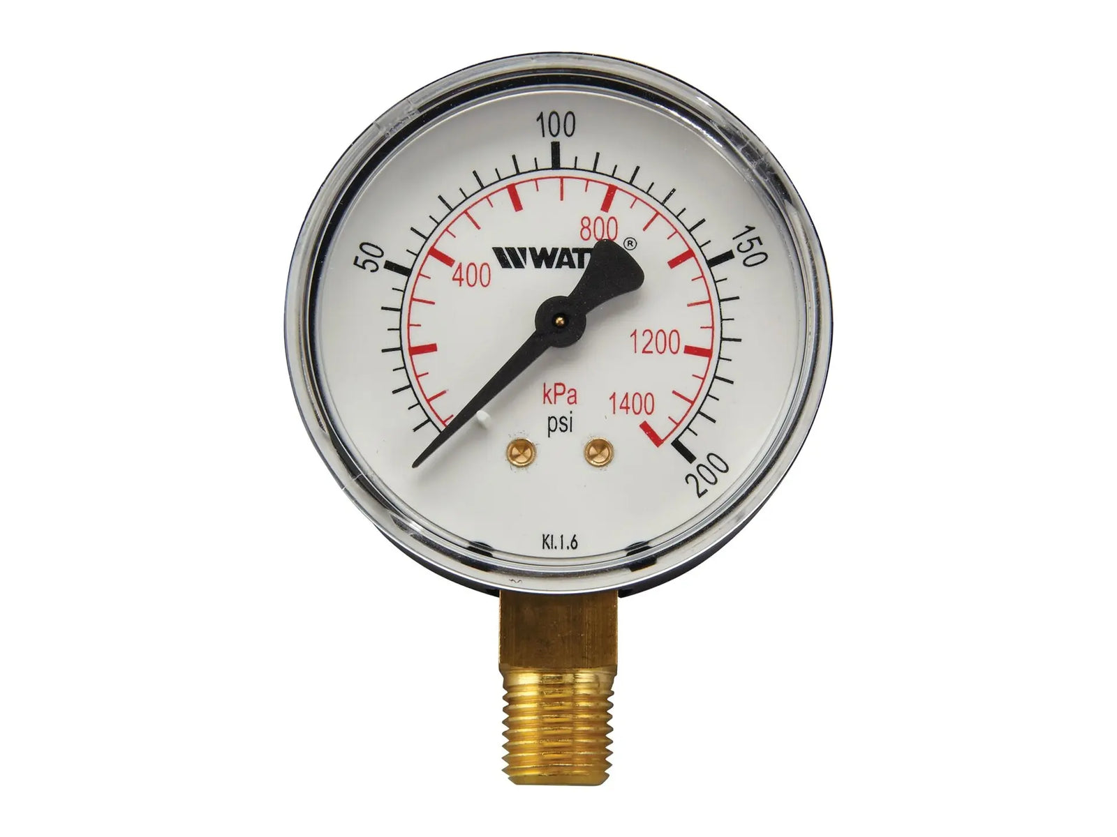 Watts 0121656, 1/4 LFDPG1-4 Pressure Gauge 0-200 PSI