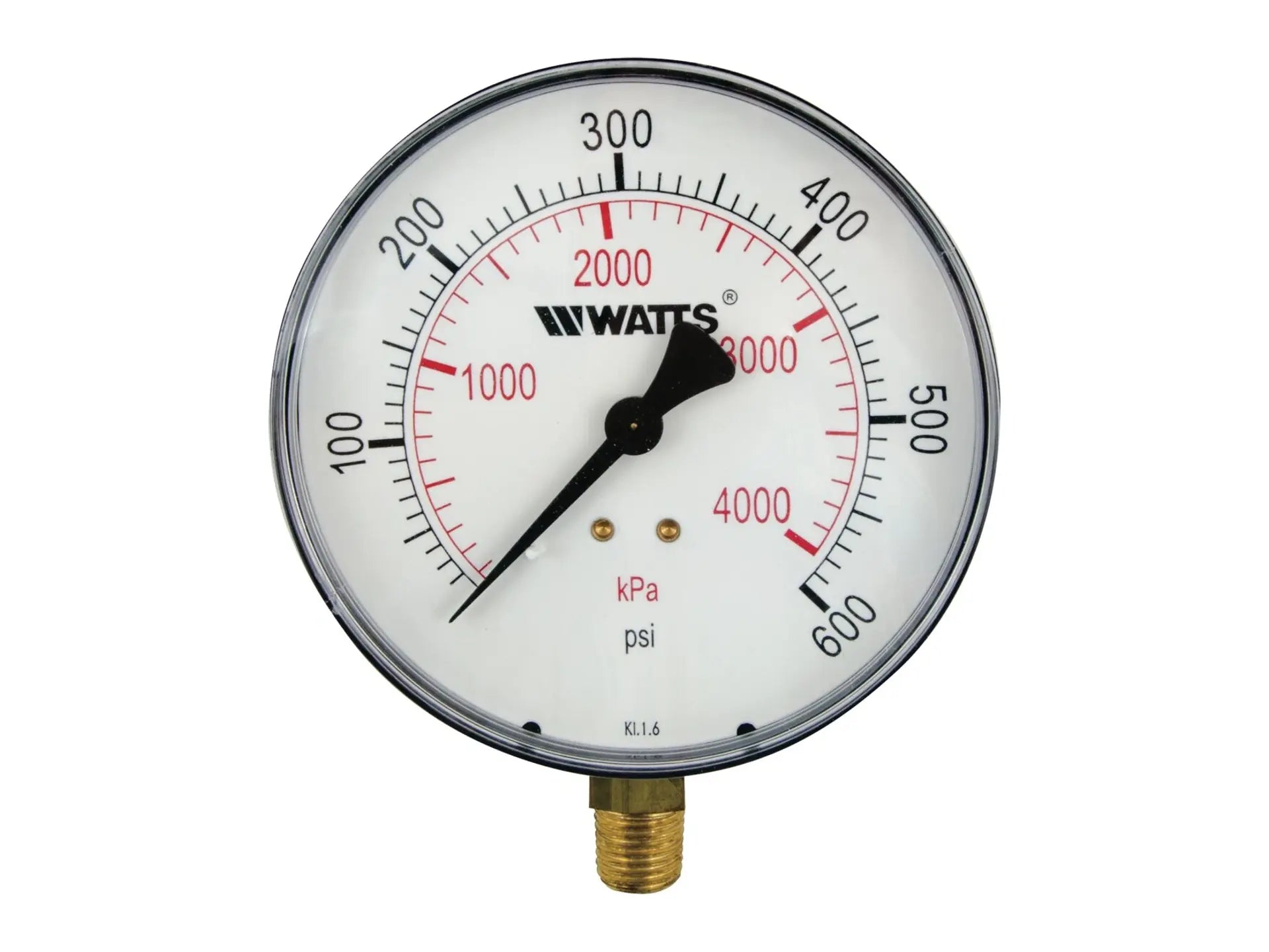 Watts 0121658, 1/4 LFDPG1-4 Pressure Gauge 0-600 PSI