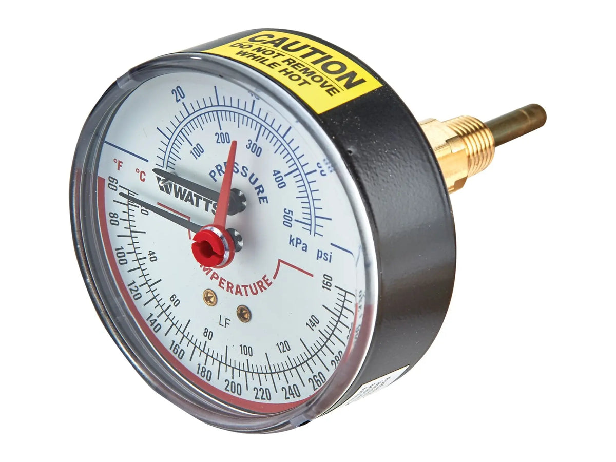 Watts 0121726, 1/4" Low Flow PT Gauge, 0-75 PSI, 3" Dial