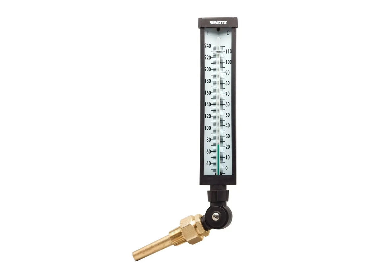 Watts 0121728, 9" Adjustable Angle Thermometer, 0-160F, 3.5" Stem