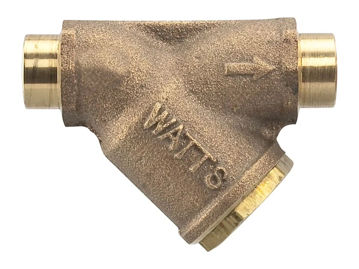 Watts 0123142, 1" Lead Free Wye Pattern Strainer, Solder, 60 Mesh Screen, Solid Retainer Cap