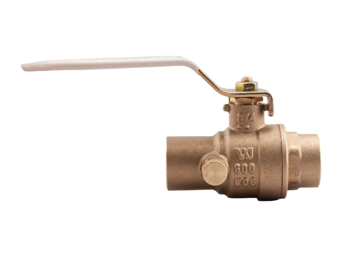 Watts 0123630, 1" Lead Free Ball and Waste Ball Valve, Solder End Connections