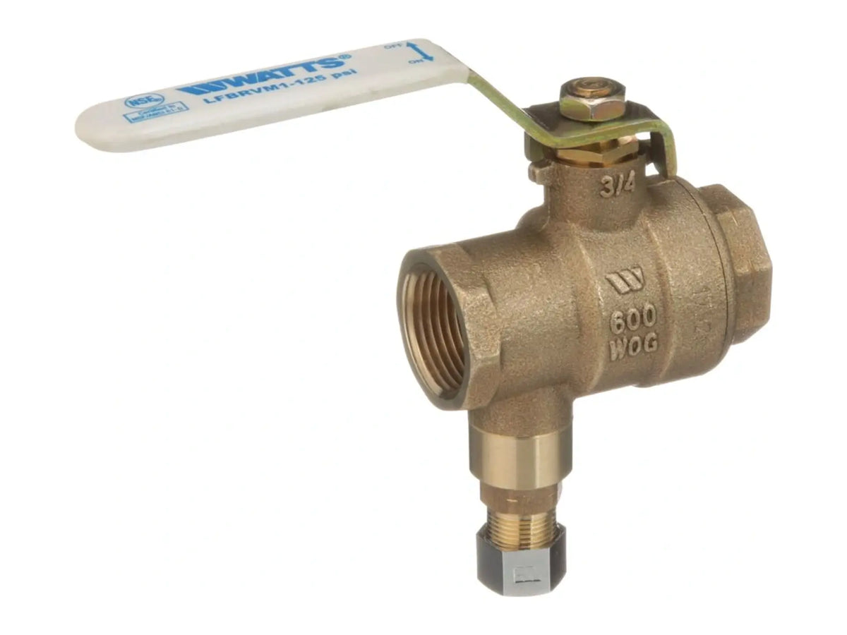 Watts 0125563, 3/4" Lead Free Combination Ball and Relief Valve, Chrome Plated Ball and Stem