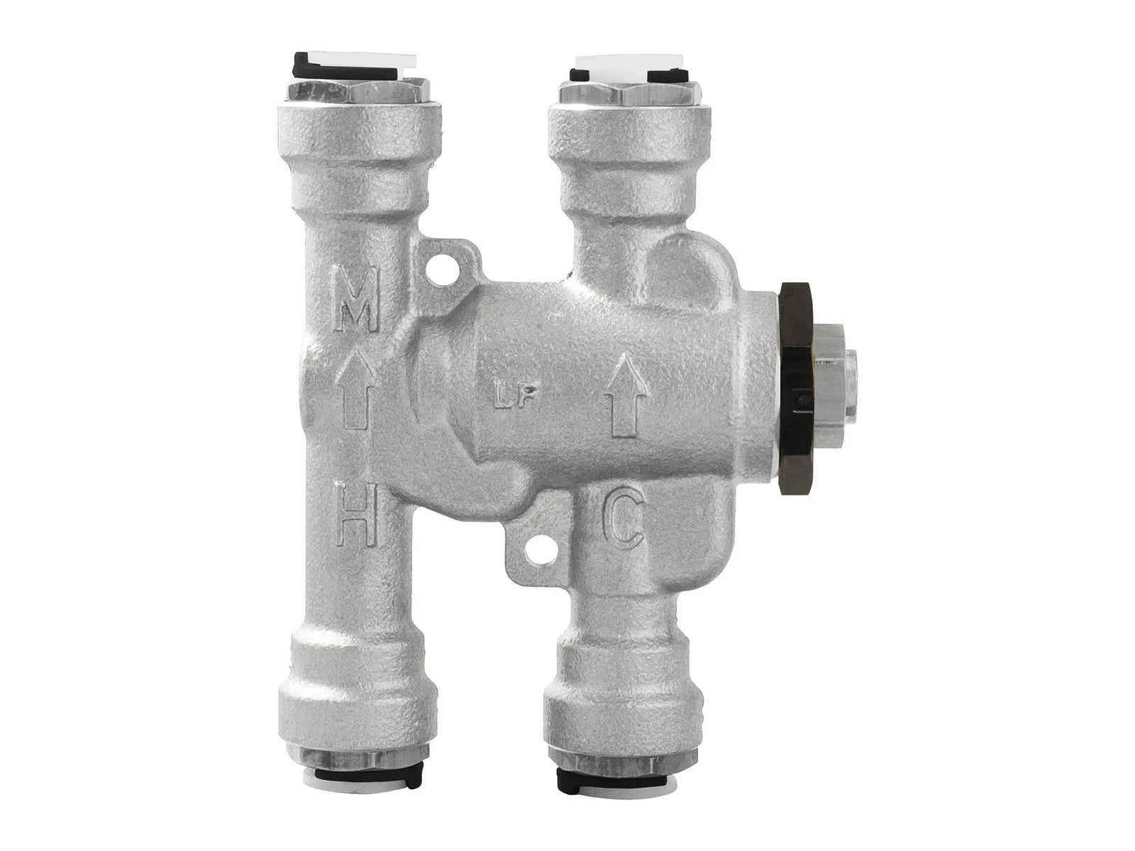 Watts 0204155, 3/8" Lead Free Thermostatic Mixing Valve, Push to Connect End Connections, Satin