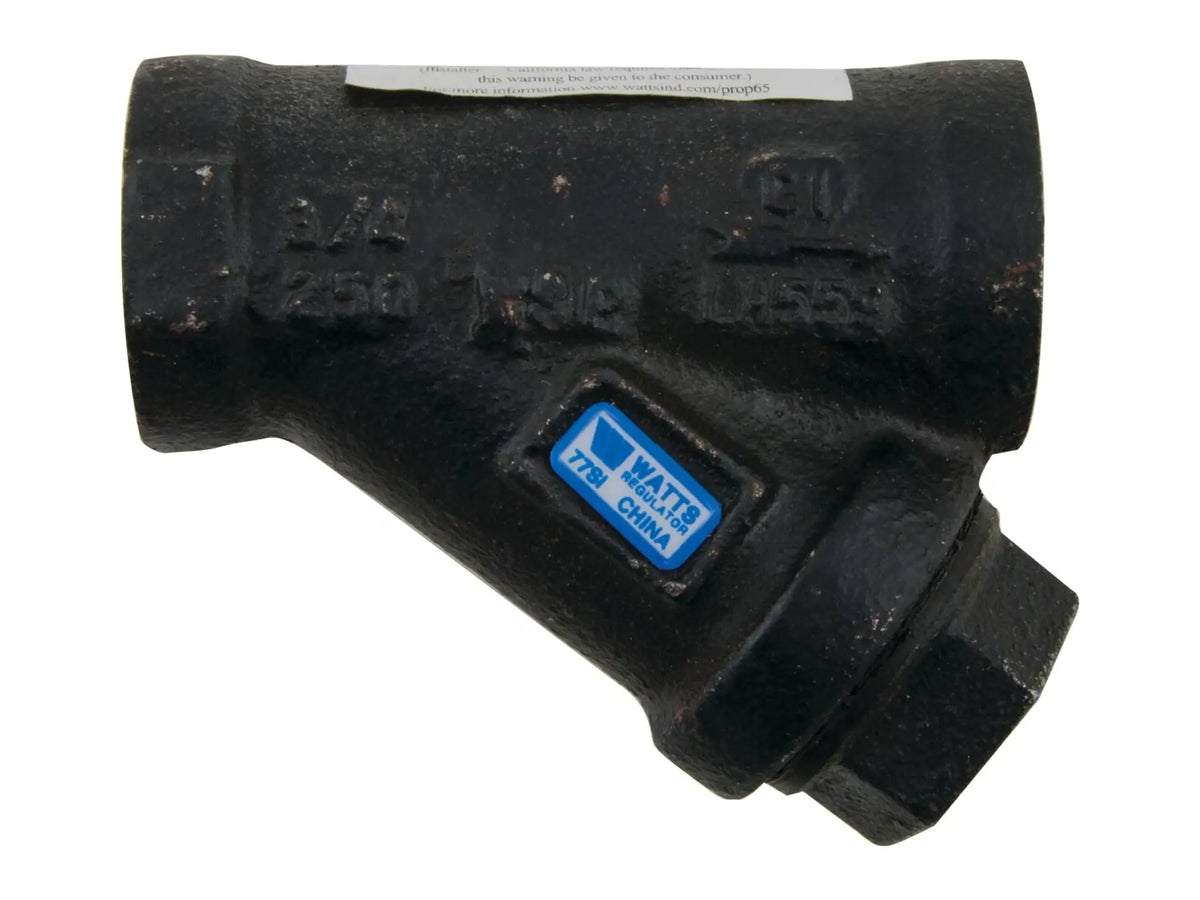 Watts 0220079, 1 1/2" Cast Iron Wye Pattern Strainer, Thread, 20 Mesh Screen, Tapped Retainer Cap