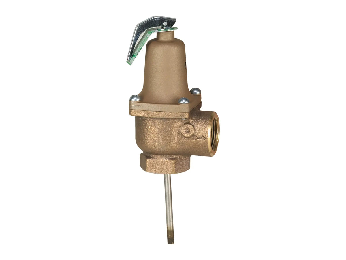 Watts 0254702, 3/4" Bronze Automatic Reseating Temp and Pressure Relief Valve, 150 psi, 210 degree