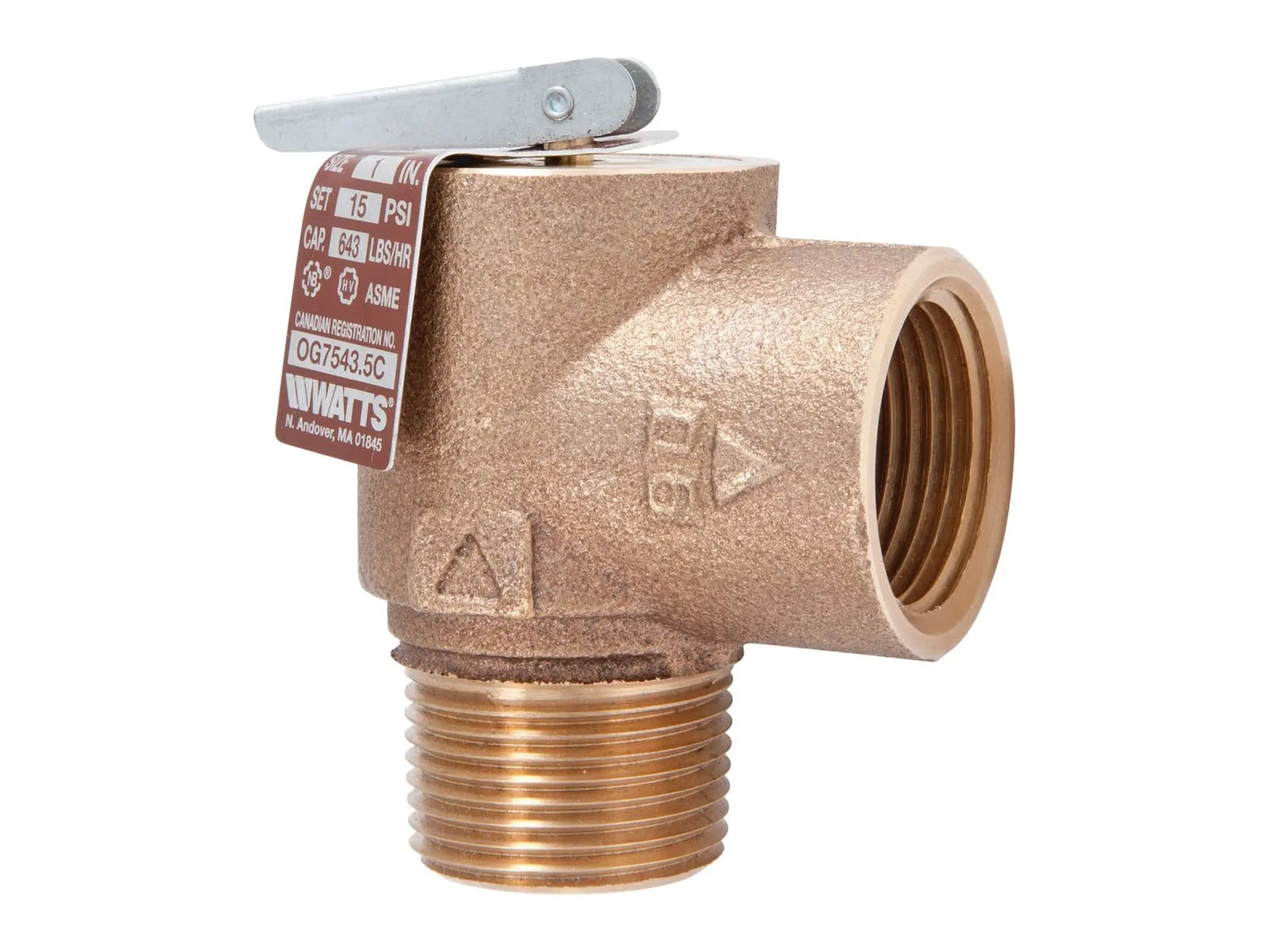 Watts 0346045, 415 3/4", 15 PSI, 450 lbs/hr Steam Relief Valve