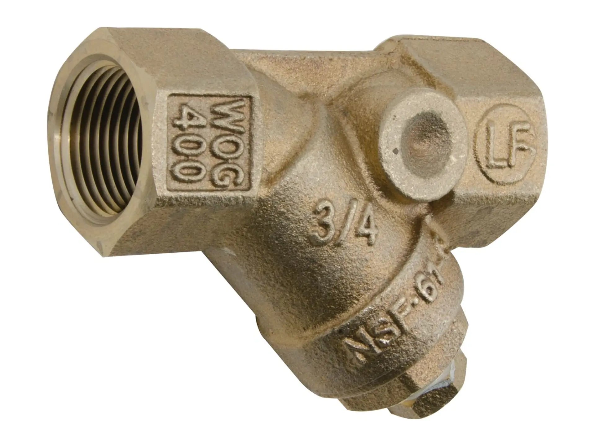 Watts 0379110, 3/8" Lead Free Wye Pattern Strainer, Thread, 20 Mesh Screen, Tapped Retainer Cap