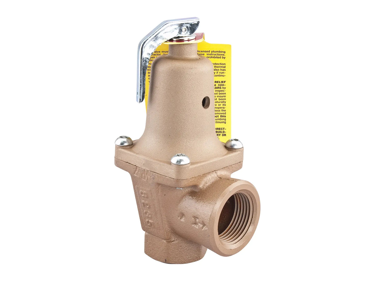 Watts 0382589, 1" Iron Boiler Pressure Relief Valve, 40 psi, Expanded Outlets