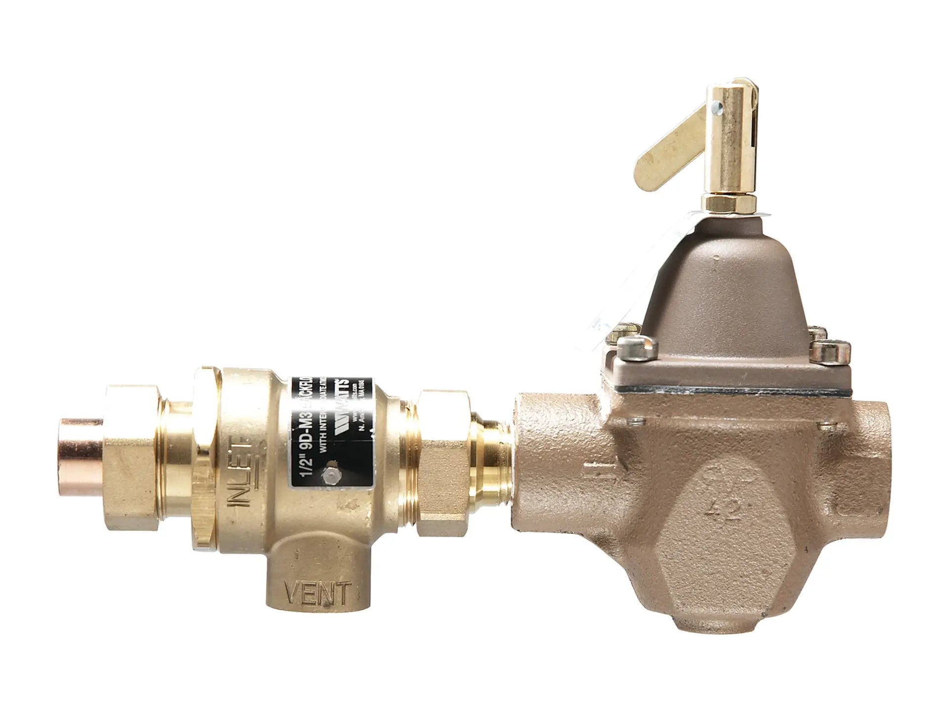 Watts 0386465, 1/2" Bronze Combination Fill Valve and Backflow Preventer, Quick Connect End