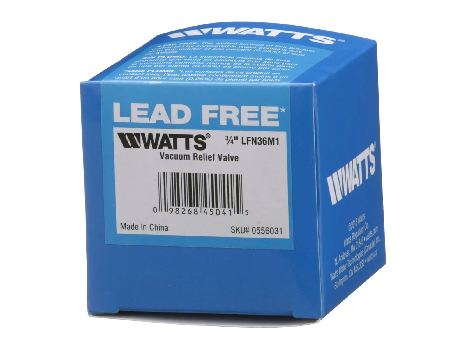 Watts 0556031, N36 Vacuum Relief Valve, 200 PSI Max, Opens <0.5"