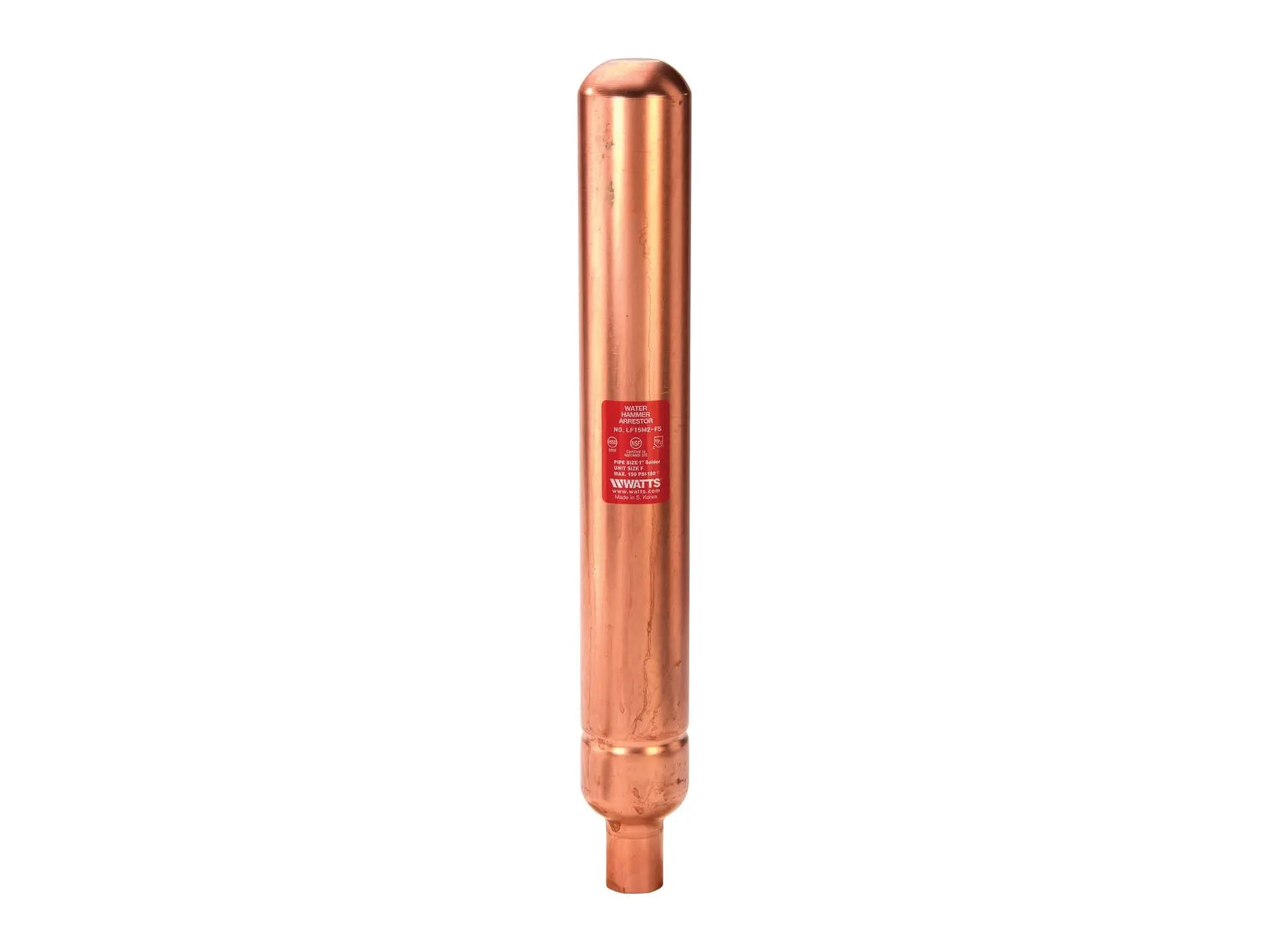 Watts 0750155, 1" Lead Free Water Hammer Arrestor, Solder End Connection, Unit Size F
