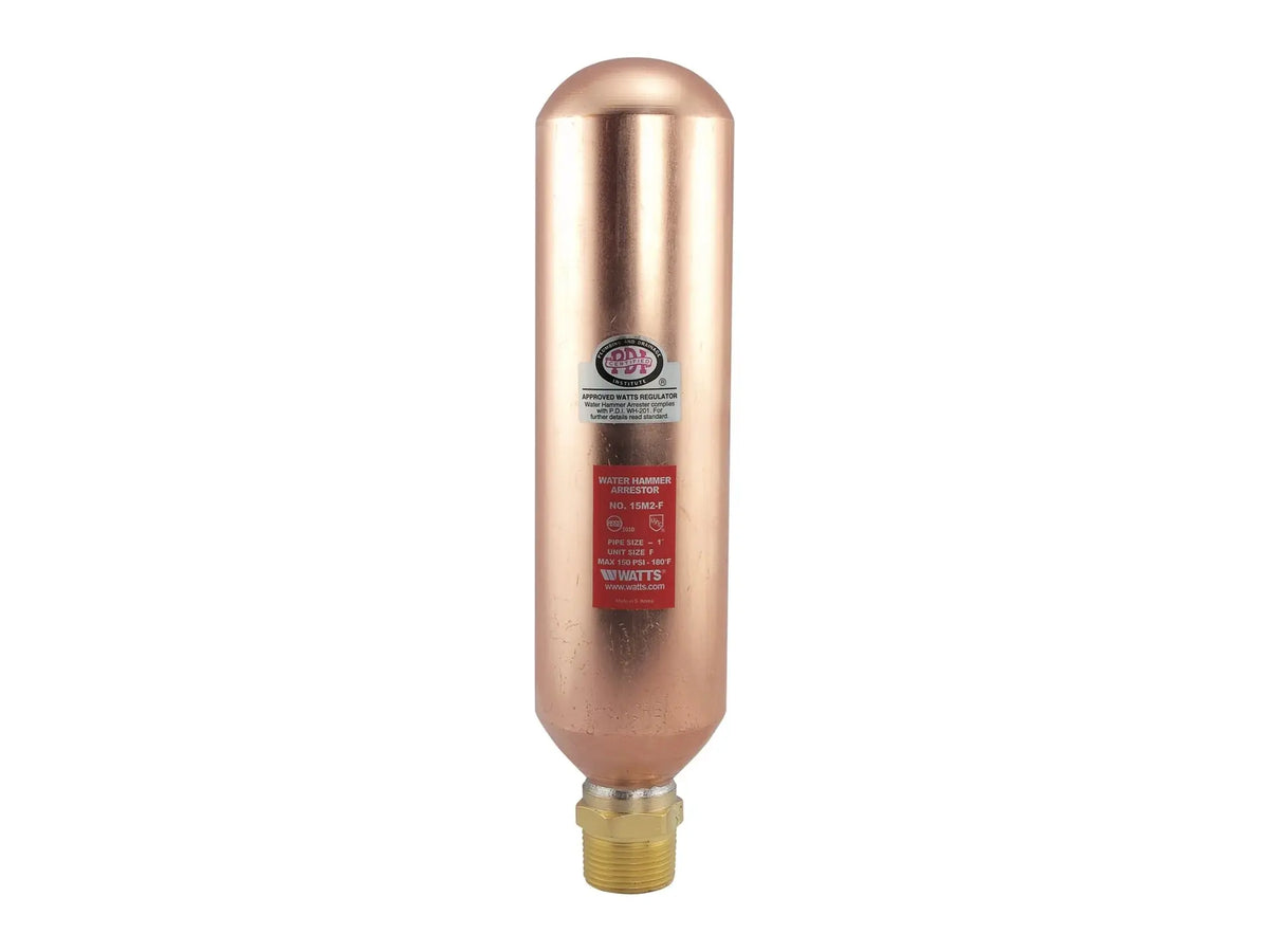Watts 0750165, 1" Lead Free Water Hammer Arrestor, NPT Brass Hex Adapter, Unit Size F