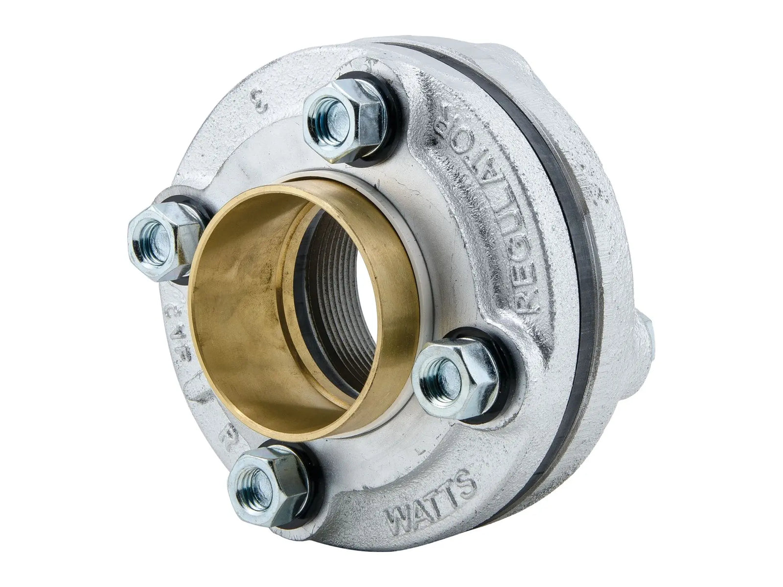 Watts 0821749, 4" Lead Free Dielectric Galvanized Iron Flange Pipe Fitting with Brass Tailpiece