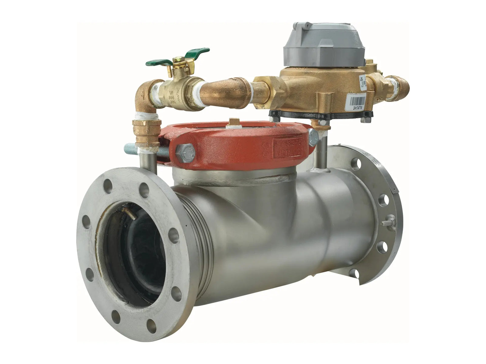 Watts 0882707, 10" Stainless Steel Single Detector Check Valve, Bypass, Gallons/Minute Meter