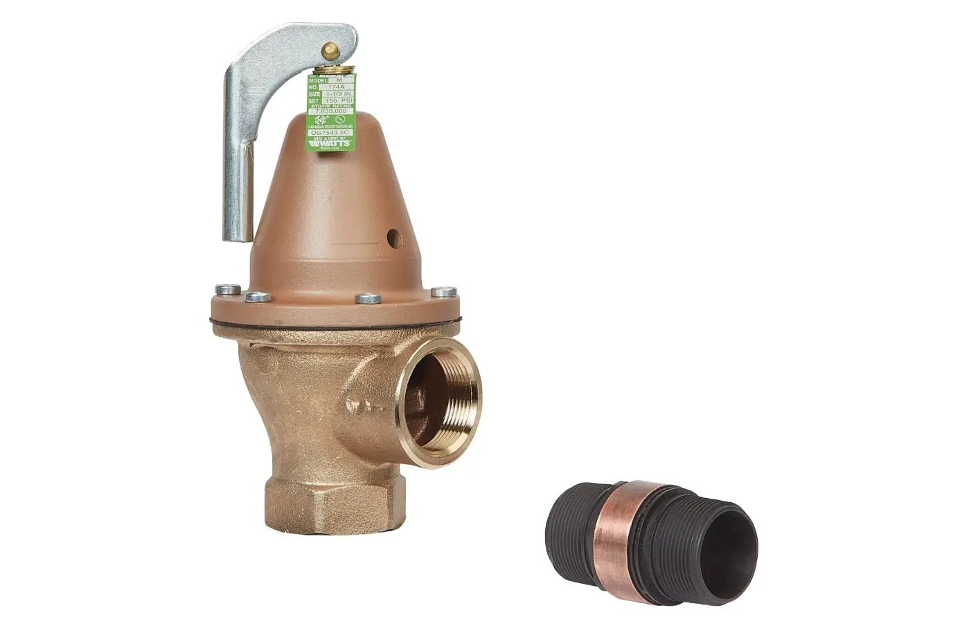 Watts F276892, 1-1/2" Bronze Boiler Pressure Relief Valve 174A