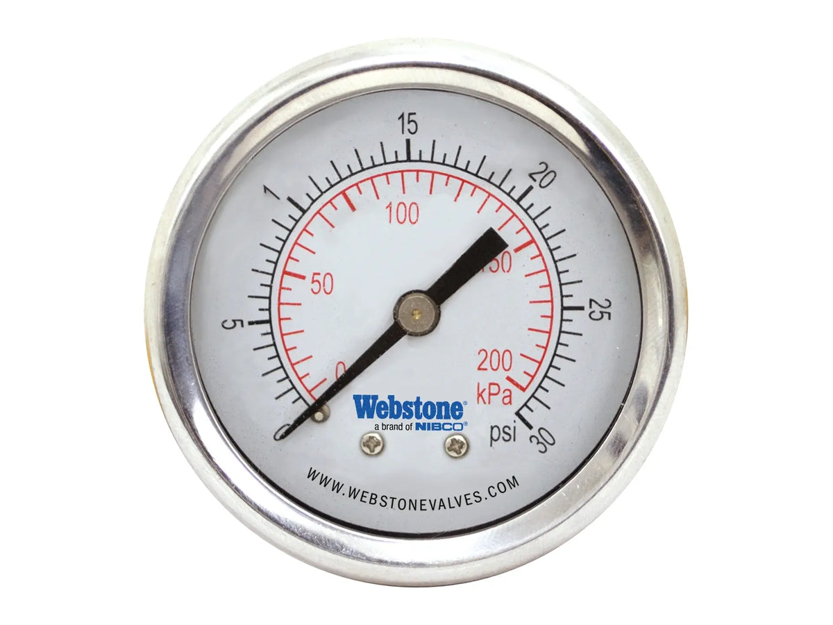 Webstone 1/4" Stainless Steel Pressure Gauge H-31000