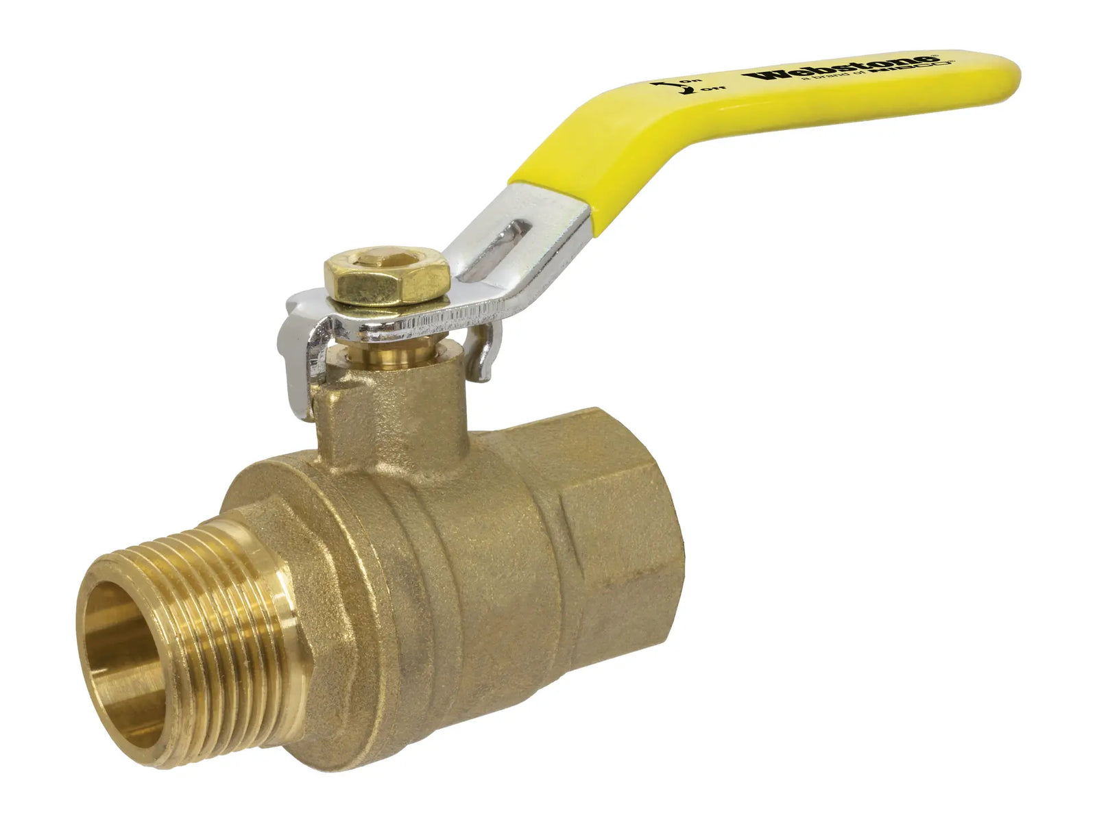 Webstone THD-X053 1/4" x 1/4" MIP x FIP Transition Brass Ball Valve H-40530W