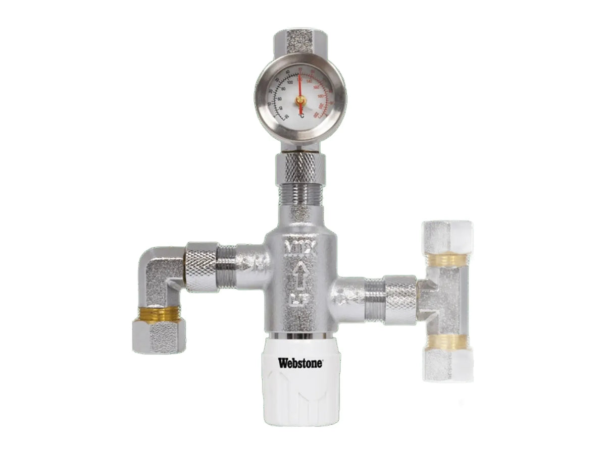Webstone 3/8" Compression Thermostatic Mixing Valve H-77411W-TG