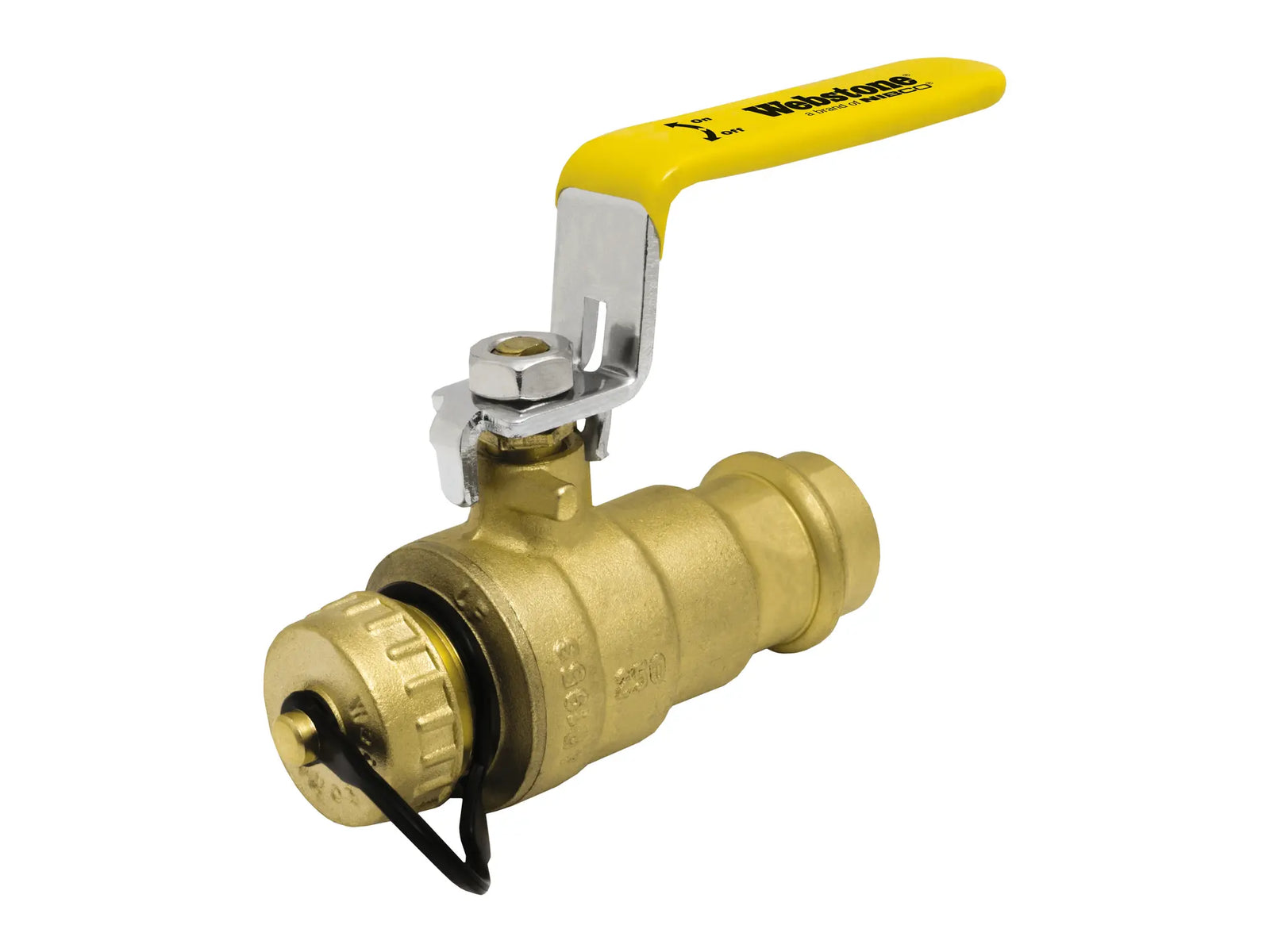 Webstone PRS-X031W 1/2" x 3/4" Press x Hose Transition Brass Ball Valve H-80312W