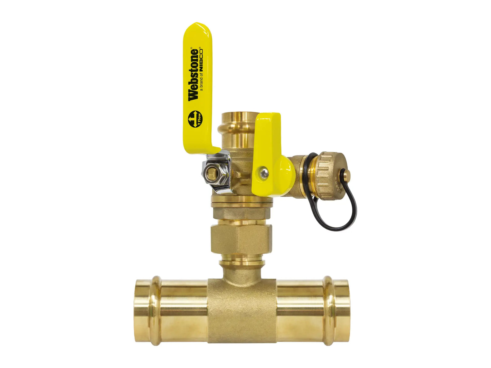 Webstone PRS-X063W 1-1/4" x 1-1/2" Press Valve x Press Run Pro-Pal T-Union Ball Drain H-80635W-T112