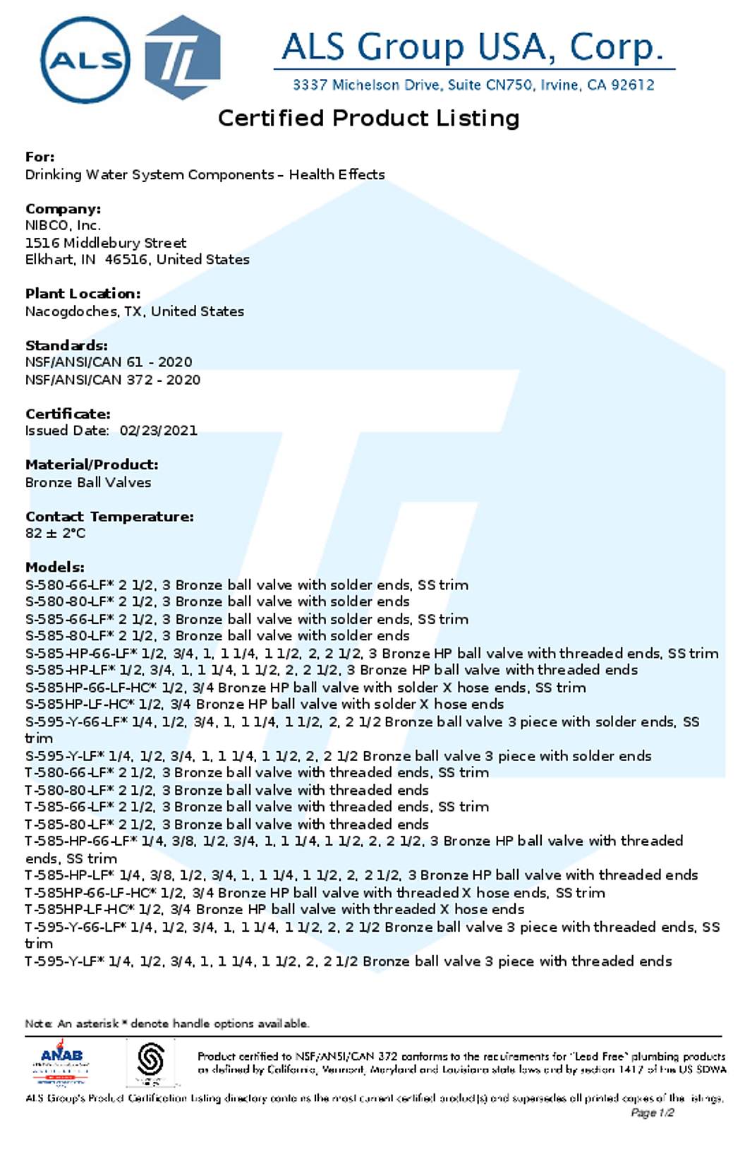 Webstone ALS (Truesdail) Lead-Free Ball Valves
