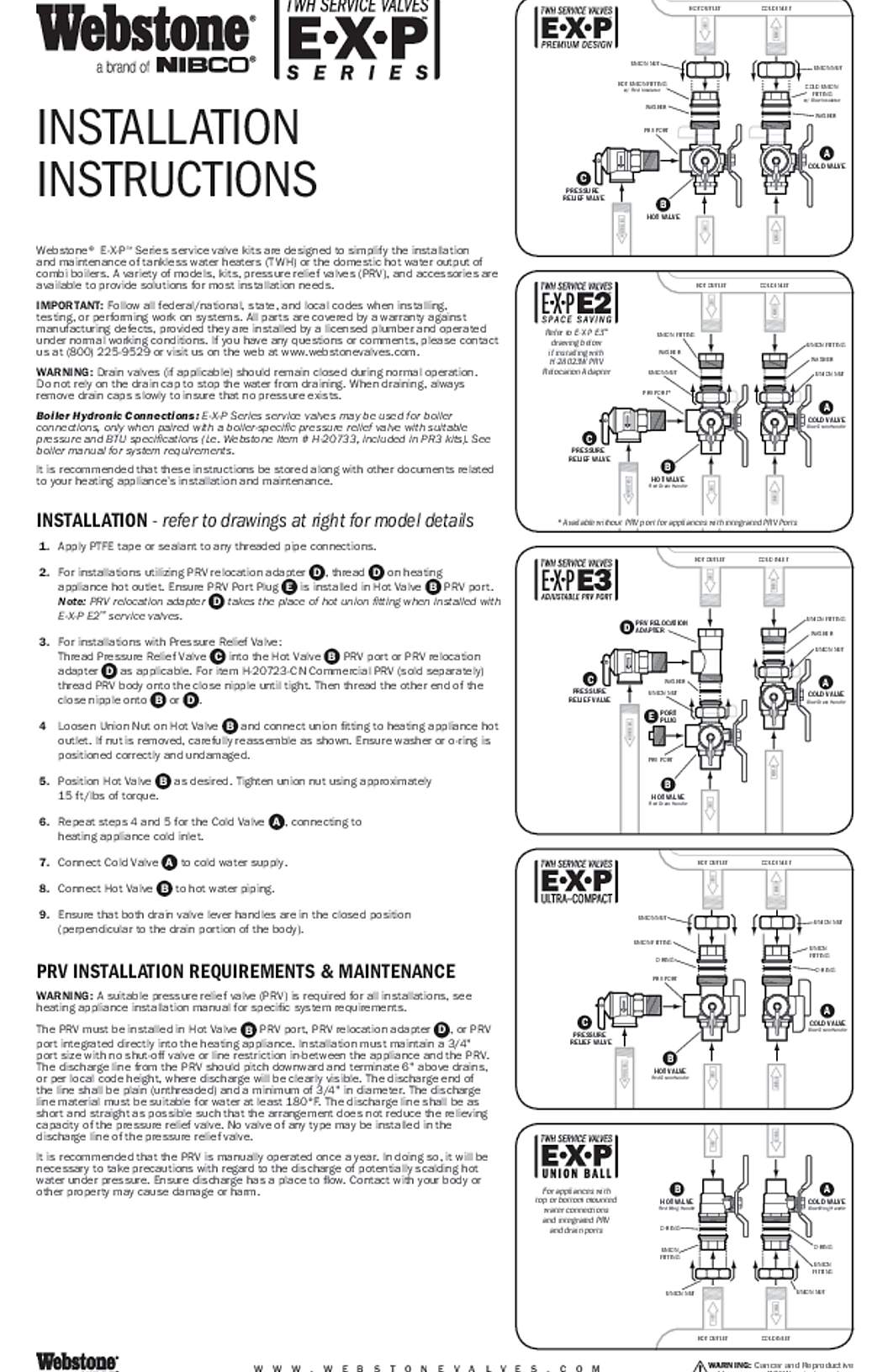 Webstone EXP Series IOM Manual