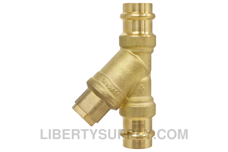 Webstone 1-1/2" x 1-1/2" Solder LF DZR Brass Y-Strainer H-G0566W