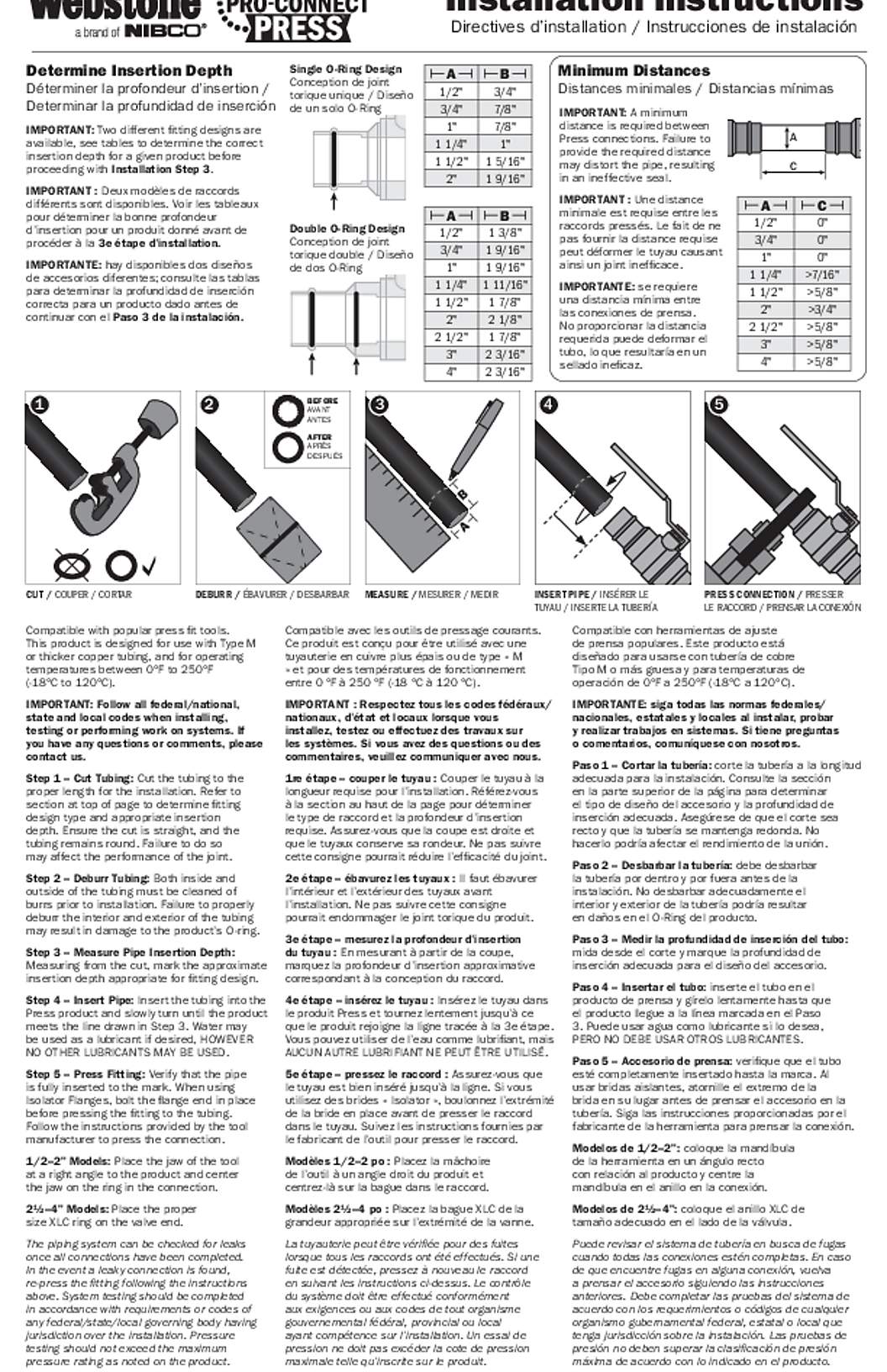 Webstone Pro-Connect Press IOM Manual