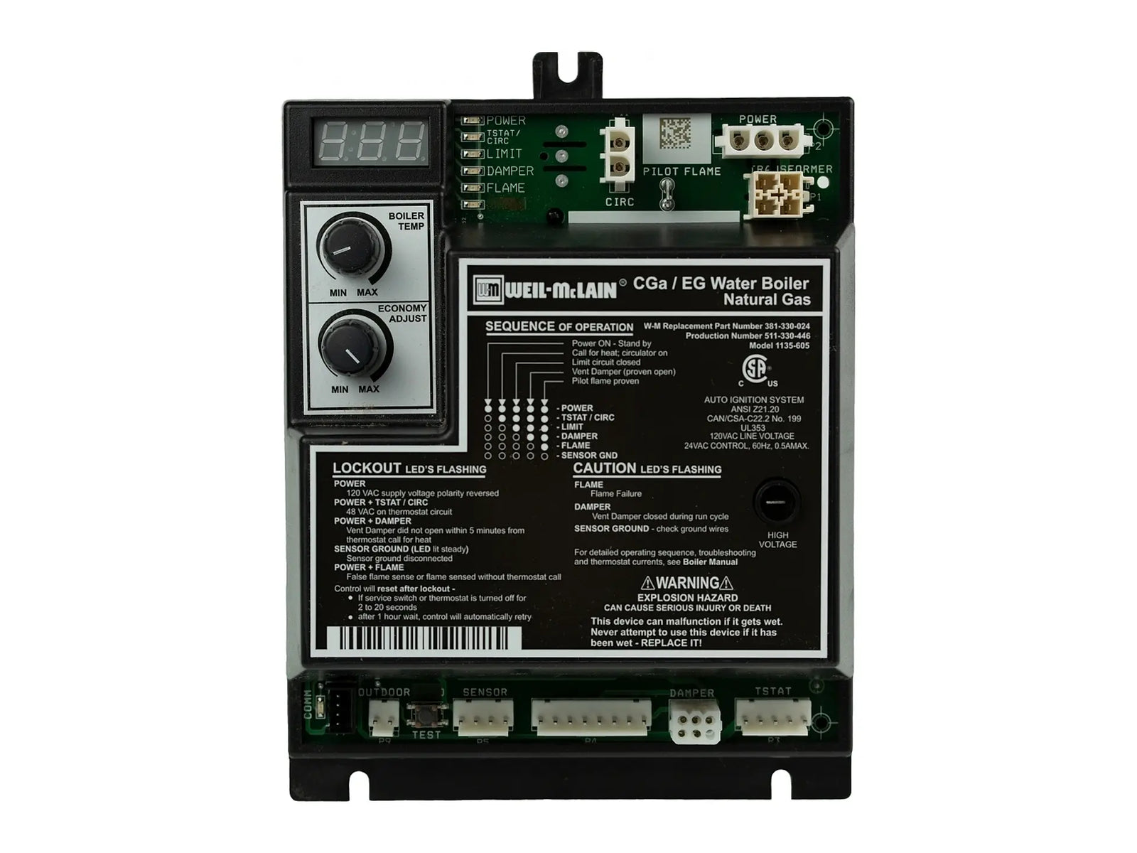 Weil-McLain 381-330-024, Control Modulating UT-1135-605 Low Water Cut Off