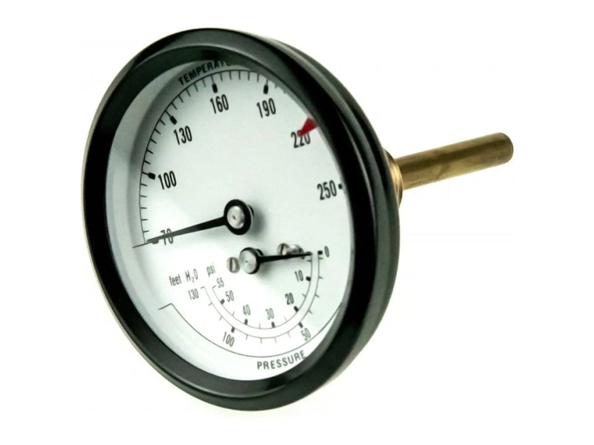 Weil-McLain 510-218-065, Pressure Gauge 0-55 PSI, Temperature Range 60-260°F, Half Inch Back Mount