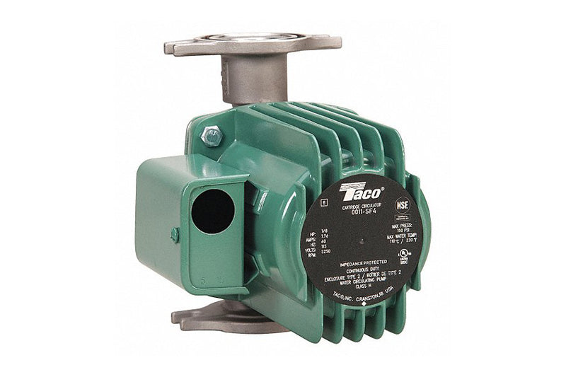 Taco 00 Series 1/8HP, 3250RPM, 115v, 1PH In-Line Booster Pump 0011-SF4