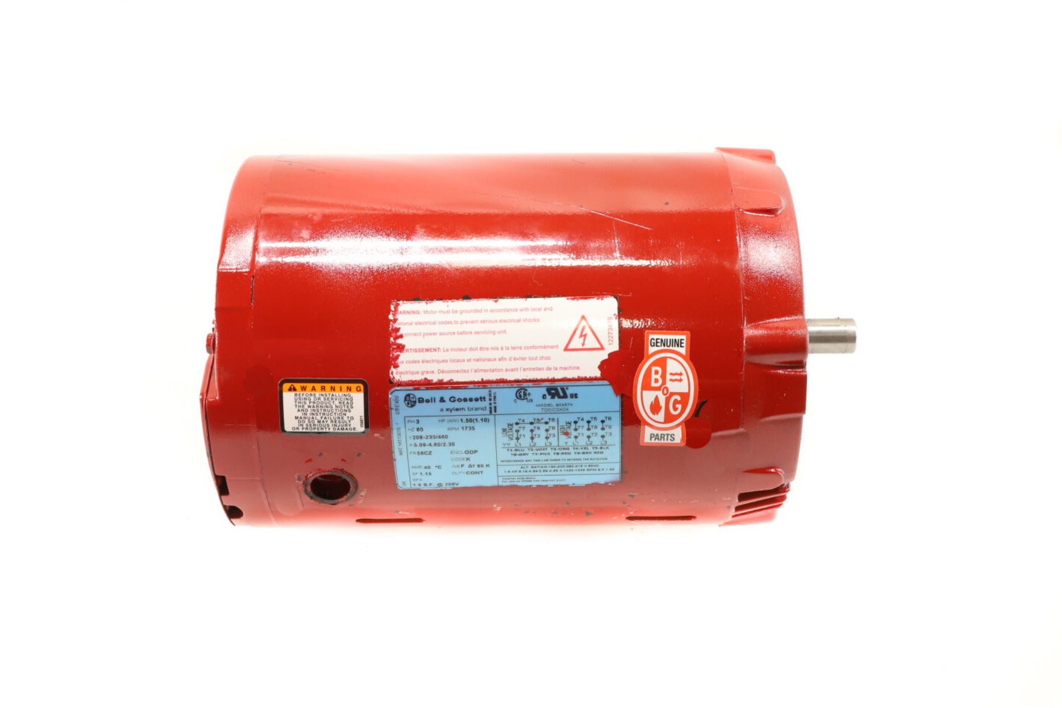 Bell & Gossett 1-1/2HP, 208-230/460v, 1725RPM, 3PH Motor 169237