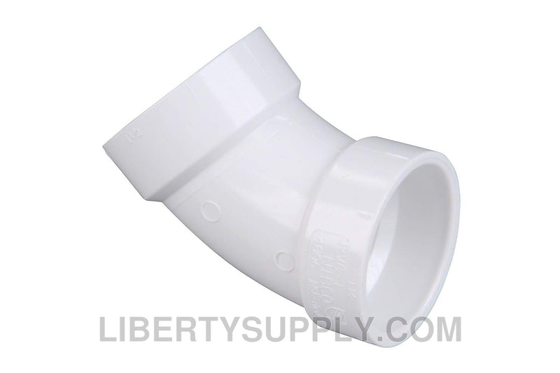 NIBCO 4806 1-1/4" 45&deg; (1/8 Bend) PVC DWV Elbow K042500