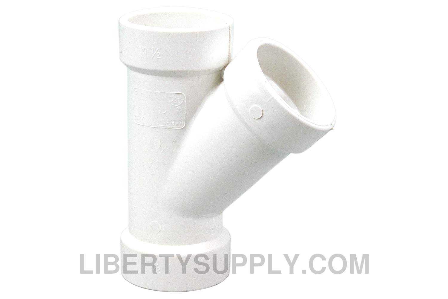 NIBCO 4810 4" x 4" x 1-1/2" 45&deg; (1/8 Bend) PVC DWV Wye K091200