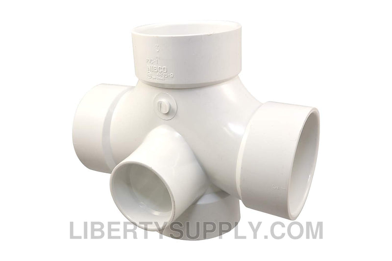 NIBCO 4835-9 3" x 3" x 3" x 3" x 2" PVC DWV Tee K275200