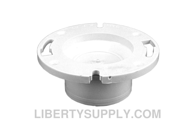 NIBCO 4855 4" x 3" Closet Flange w/Knockout Test Plug Hub PVC DWV K440100