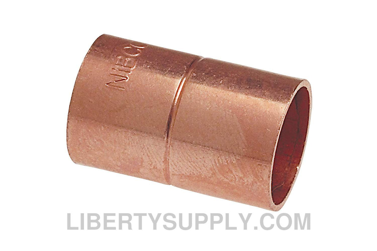 NIBCO 9001101, 1/2 in. x 1/2 in. Coupling with Rolled Tube Stop C x C, Wrot 9600-RS