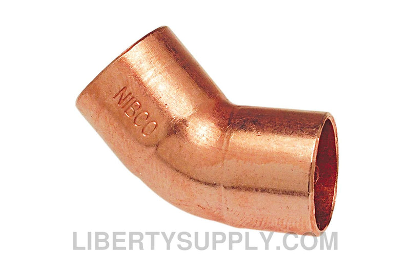 NIBCO 606 3-1/2" 45&deg; (1/8 Bend) Solder Pressure Elbow 9043550P