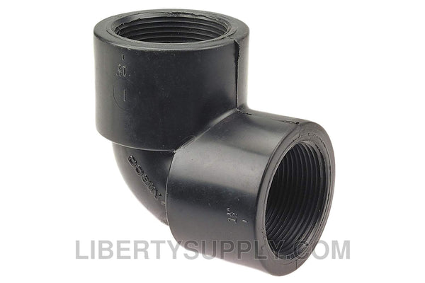 NIBCO 6107-3-3 1-1/4" 90&deg; (1/4 Bend) Black PP Chemtrol Elbow CC02500