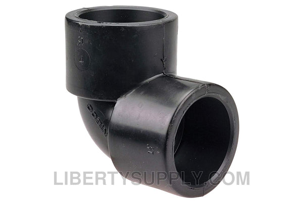 NIBCO 6107 1-1/2" 90&deg; (1/4 Bend) Black PP Chemtrol Elbow CC02100