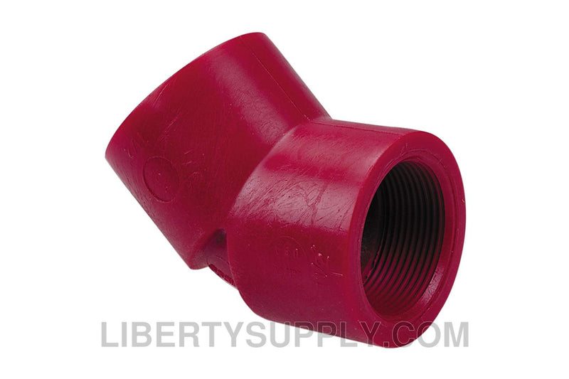 NIBCO 6506-3-3 1" 45&deg; (1/8 Bend) Red PVDF Chemtrol Elbow CD01100