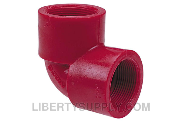 NIBCO 6507-3-3 1" 90&deg; (1/4 Bend) Red PVDF Chemtrol Elbow CD01600