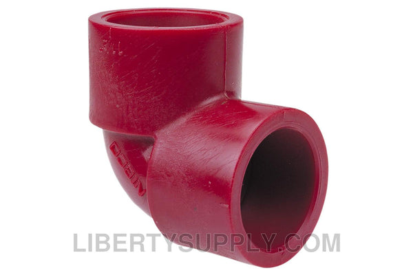 NIBCO 6507 4" 90&deg; (1/4 Bend) Red PVDF Chemtrol Elbow CD01470