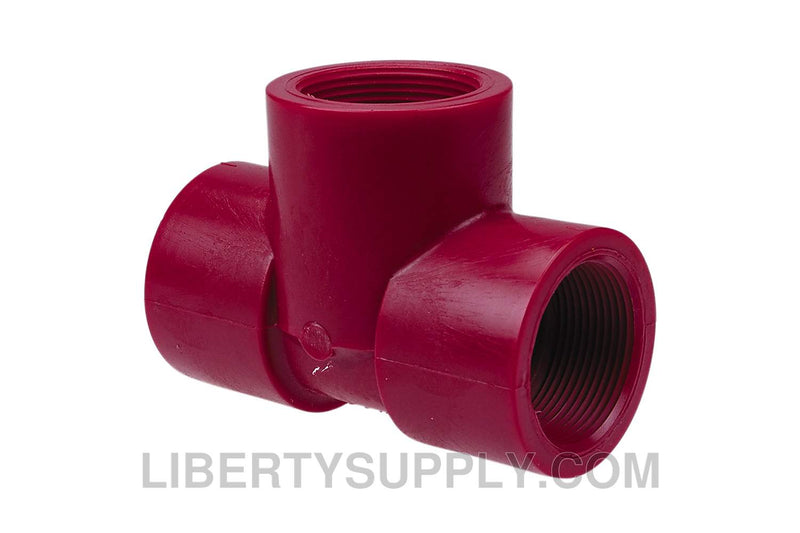 NIBCO 6512-3-3 1-1/2" Red PVDF Chemtrol Tee CD02150