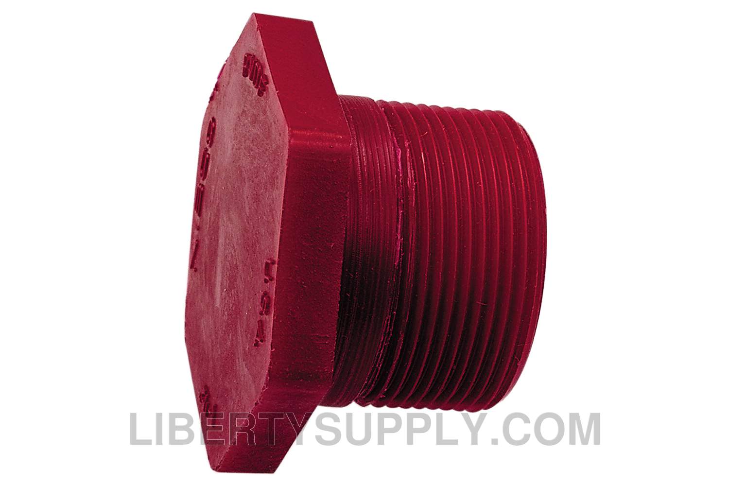 NIBCO 6516-4 1-1/2" Thread Chemtrol Plug MPT - Kynar Red PVDF Schedule 80 CD02400