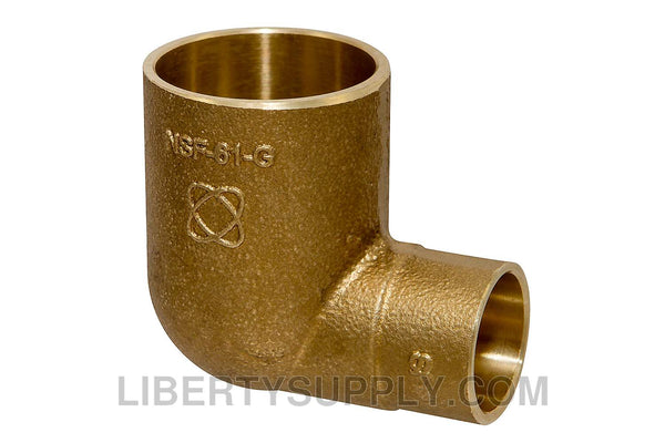 NIBCO 707-LF 1-1/4" x 3/4" 90&deg; (1/4 Bend) Solder Pressure Elbow B05605L