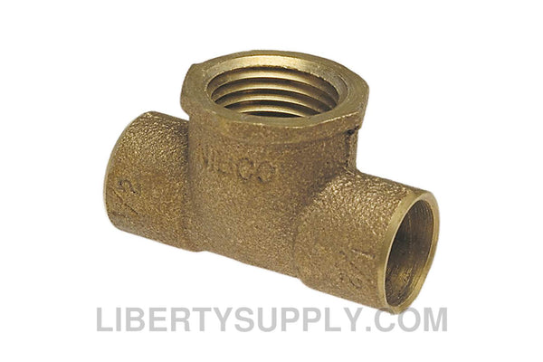 NIBCO 712 1-1/4" x 1-1/4" x 1/2" Solder Pressure Tee B146900