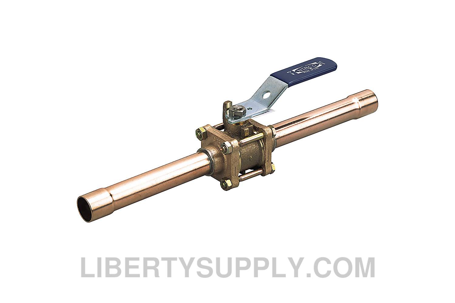 NIBCO NJ921BC, 1-1/2 in. Three-Piece Bronze Ball Valve Full Port, Solder End Connections CS-595-Y